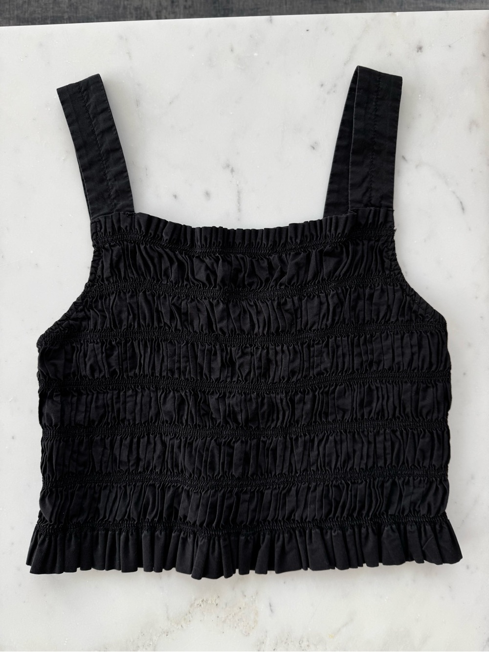 Everlane Smocked Cropped Tank